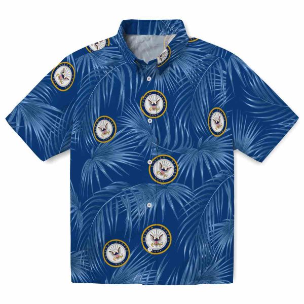 US Navy Leafy Palms Hawaiian Shirt Best selling