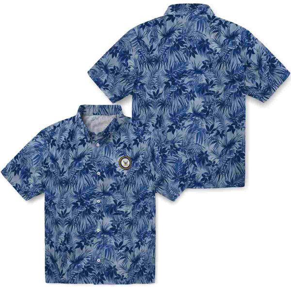 US Navy Leafy Pattern Hawaiian Shirt Latest Model