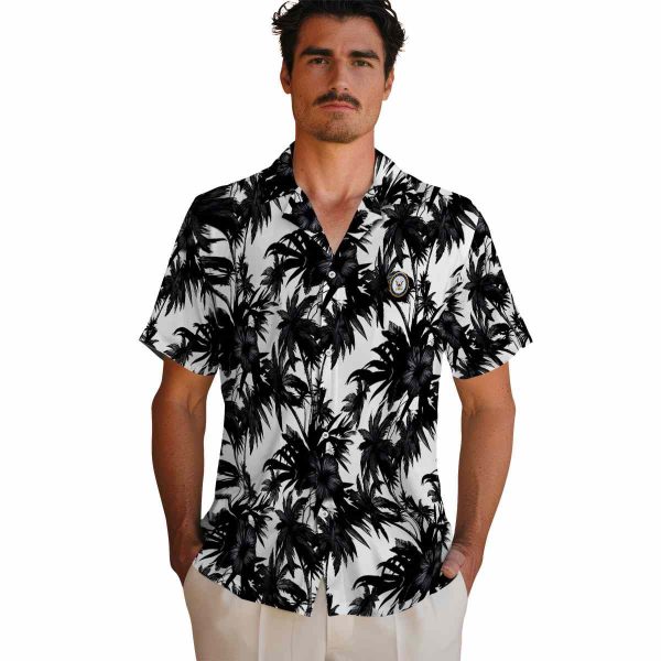 US Navy Palm Motifs Hawaiian Shirt High quality