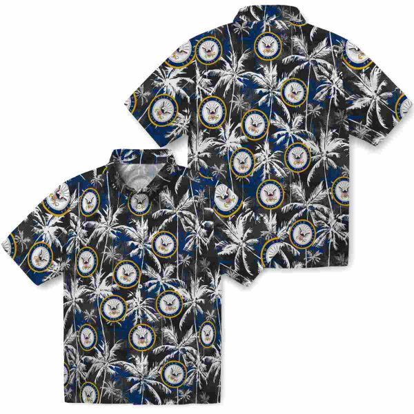 US Navy Palm Pattern Hawaiian Shirt Latest Model