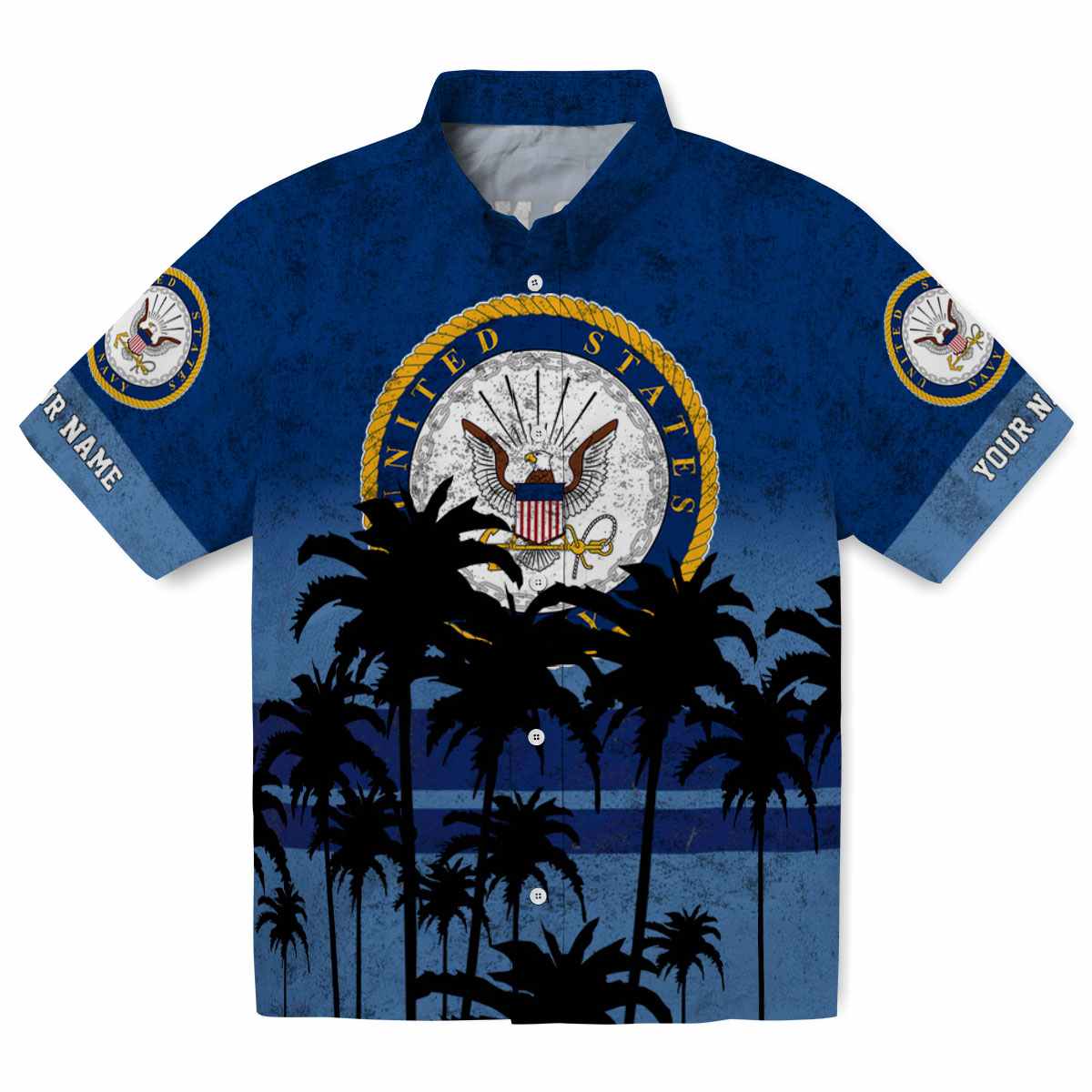US Navy Sunset Pattern Hawaiian Shirt Best selling
