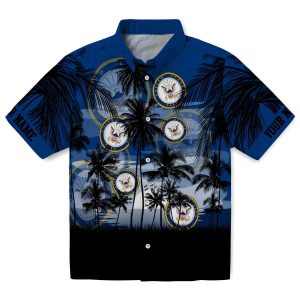 US Navy Sunset Scene Hawaiian Shirt Best selling