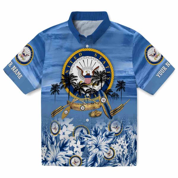 US Navy Tropical Canoe Hawaiian Shirt Best selling