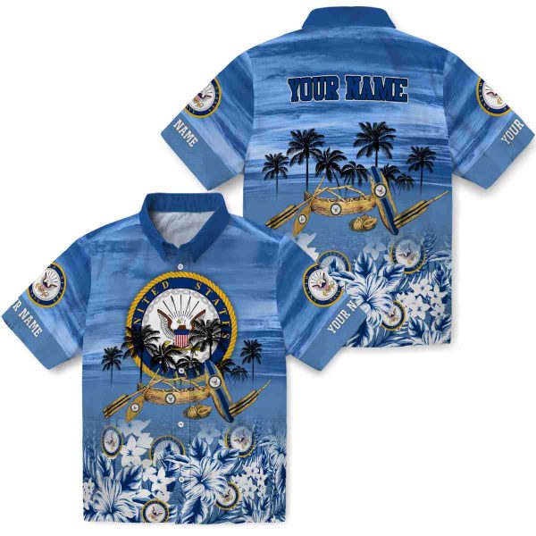 US Navy Tropical Canoe Hawaiian Shirt Latest Model