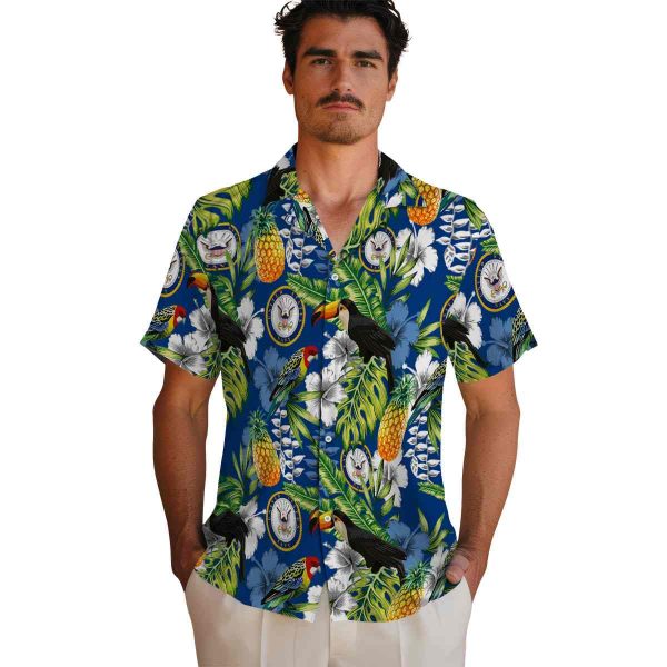 US Navy Tropical Toucan Hawaiian Shirt High quality