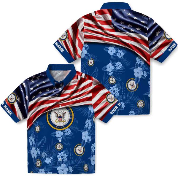 US Navy US Flag Hibiscus Hawaiian Shirt Latest Model