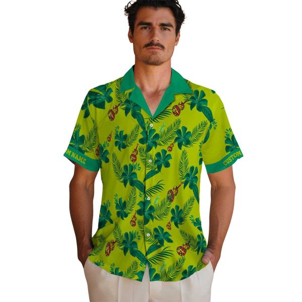 Ukulele Botanical Print Hawaiian Shirt High quality