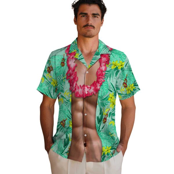 Ukulele Chest Illusion Hawaiian Shirt High quality