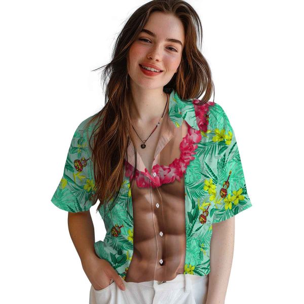 Ukulele Chest Illusion Hawaiian Shirt Trendy