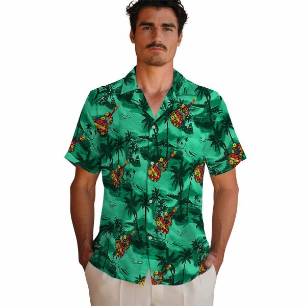 Ukulele Coastal Palms Hawaiian Shirt High quality