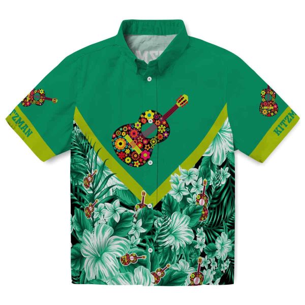 Ukulele Floral Chevron Hawaiian Shirt Best selling