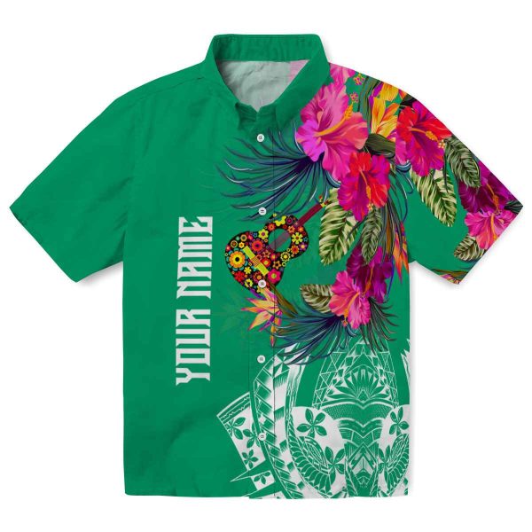 Ukulele Floral Polynesian Hawaiian Shirt Best selling