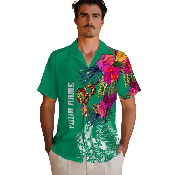 Ukulele Floral Polynesian Hawaiian Shirt High quality