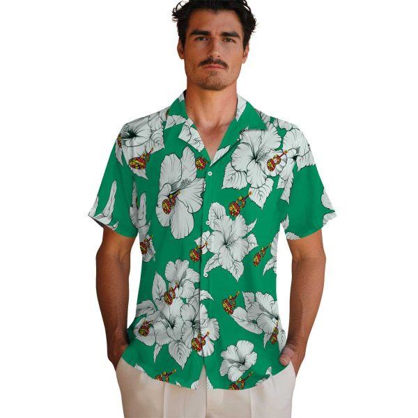 Ukulele Hibiscus Blooms Hawaiian Shirt High quality