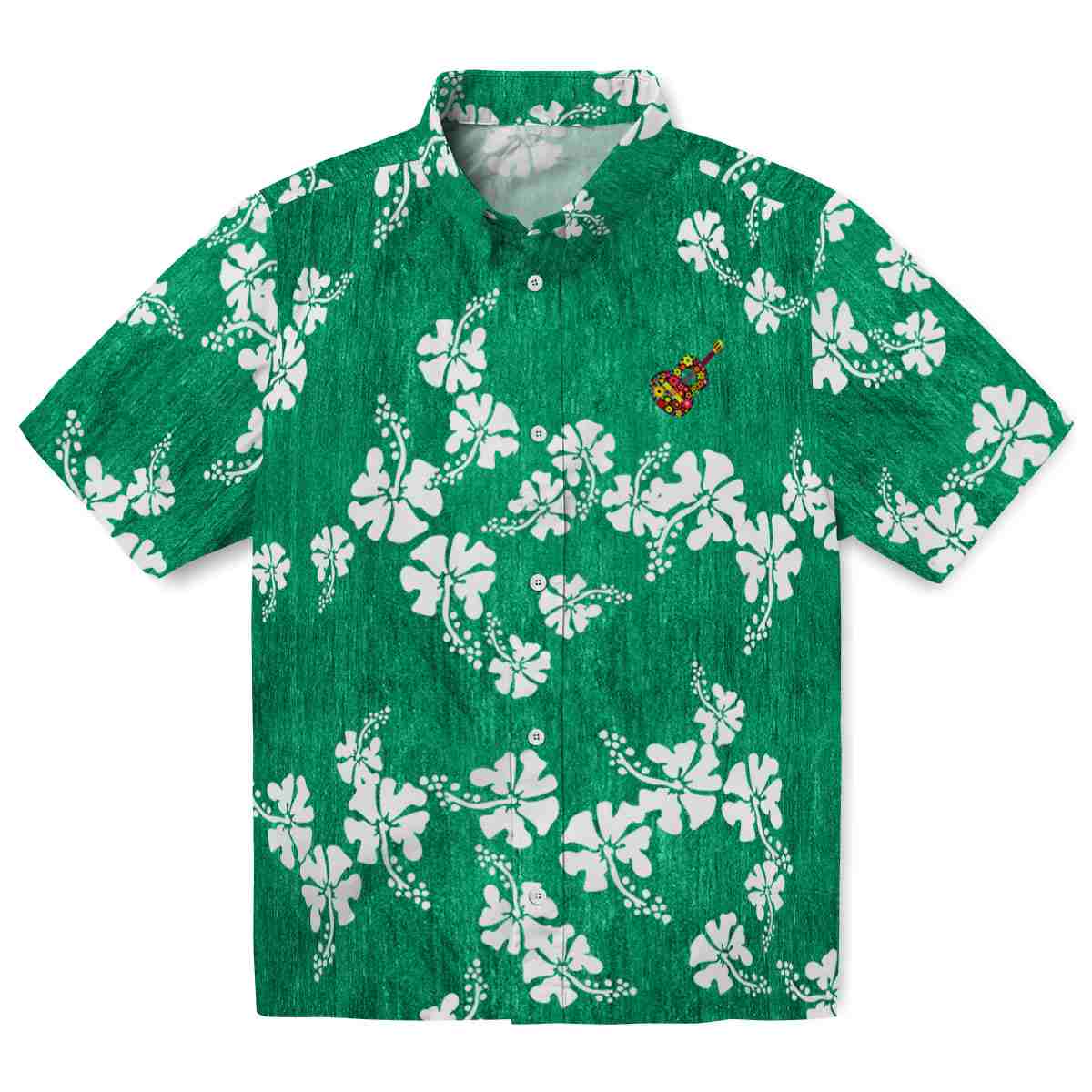 Ukulele Hibiscus Clusters Hawaiian Shirt Best selling