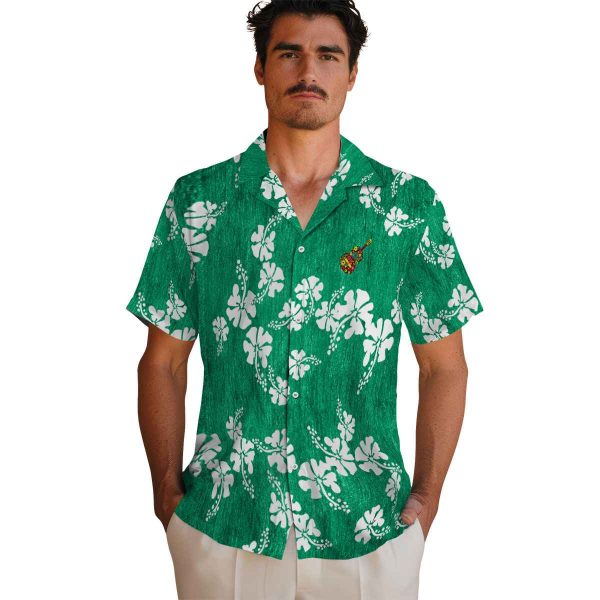 Ukulele Hibiscus Clusters Hawaiian Shirt High quality