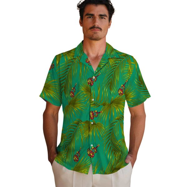 Ukulele Leafy Palms Hawaiian Shirt High quality