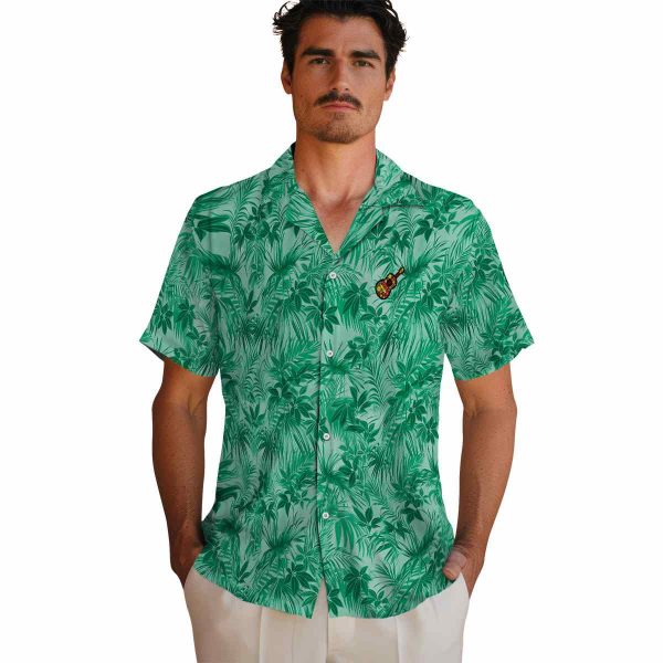 Ukulele Leafy Pattern Hawaiian Shirt High quality