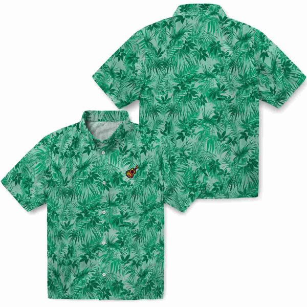 Ukulele Leafy Pattern Hawaiian Shirt Latest Model