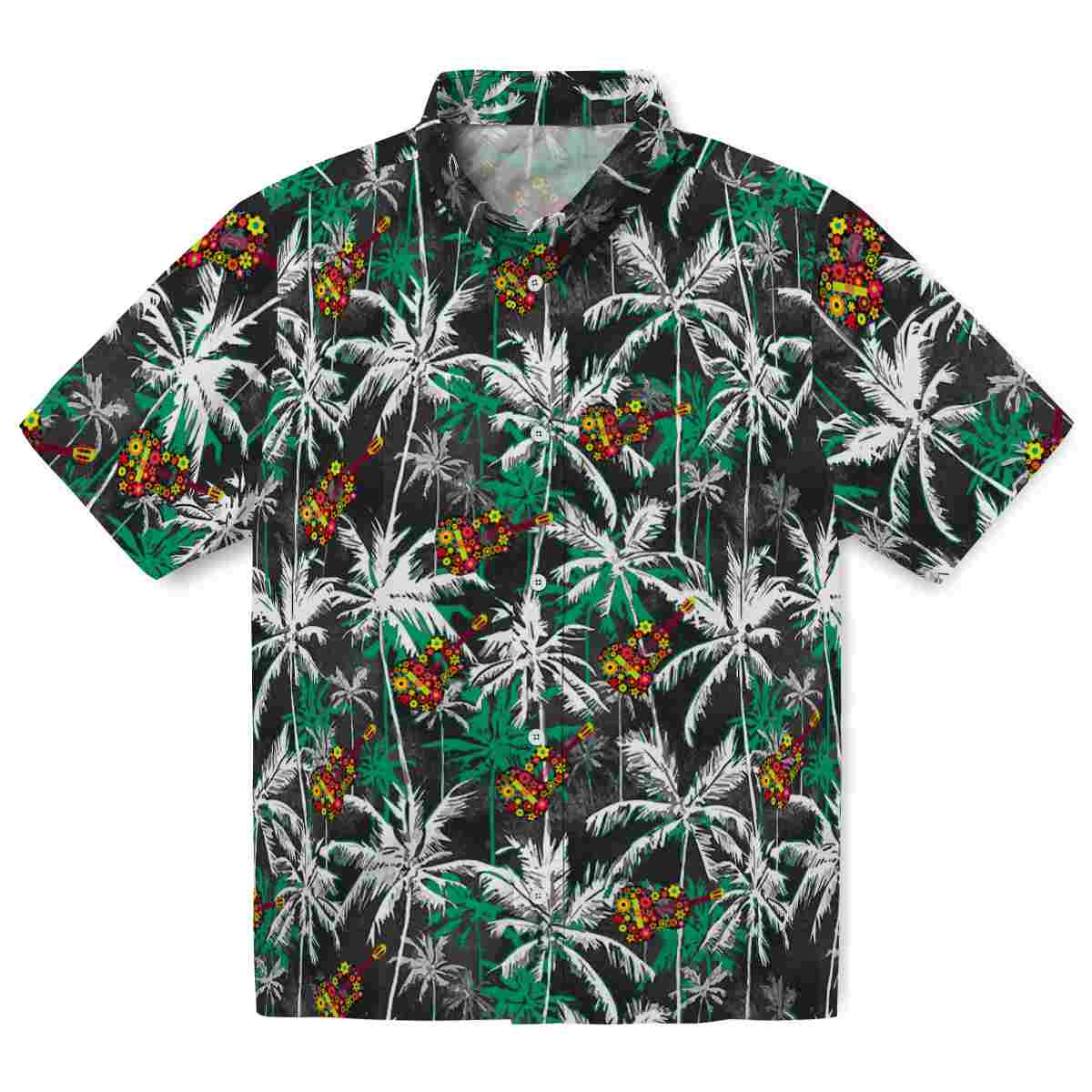 Ukulele Palm Pattern Hawaiian Shirt Best selling