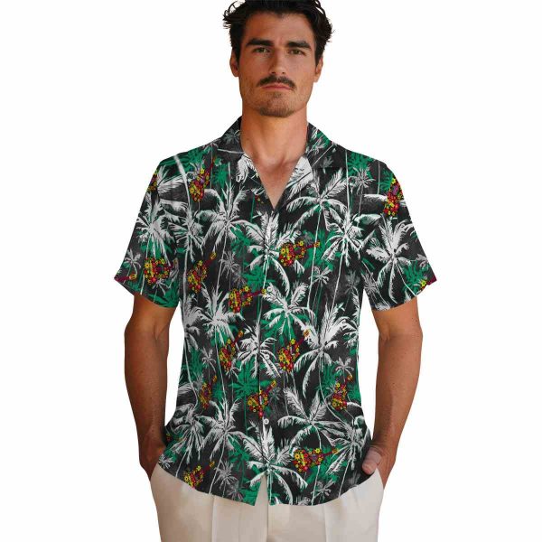 Ukulele Palm Pattern Hawaiian Shirt High quality