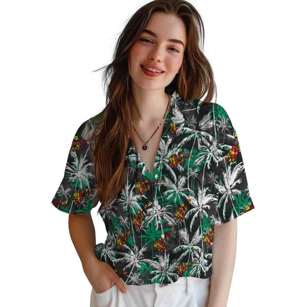 Ukulele Palm Pattern Hawaiian Shirt Trendy