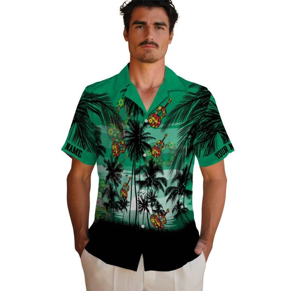 Ukulele Sunset Scene Hawaiian Shirt High quality