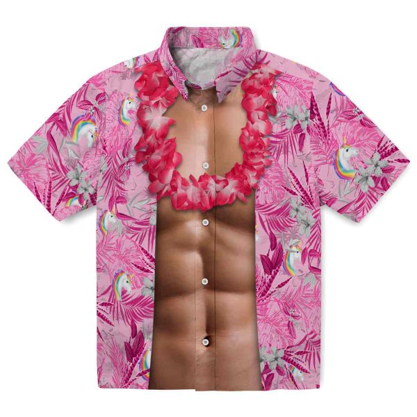 Unicorn Chest Illusion Hawaiian Shirt Best selling