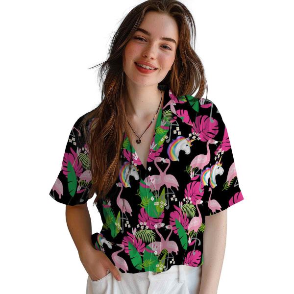 Unicorn Flamingo Foliage Hawaiian Shirt Trendy