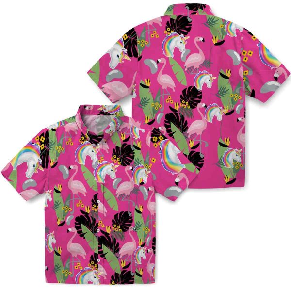 Unicorn Flamingo Leaves Hawaiian Shirt Latest Model