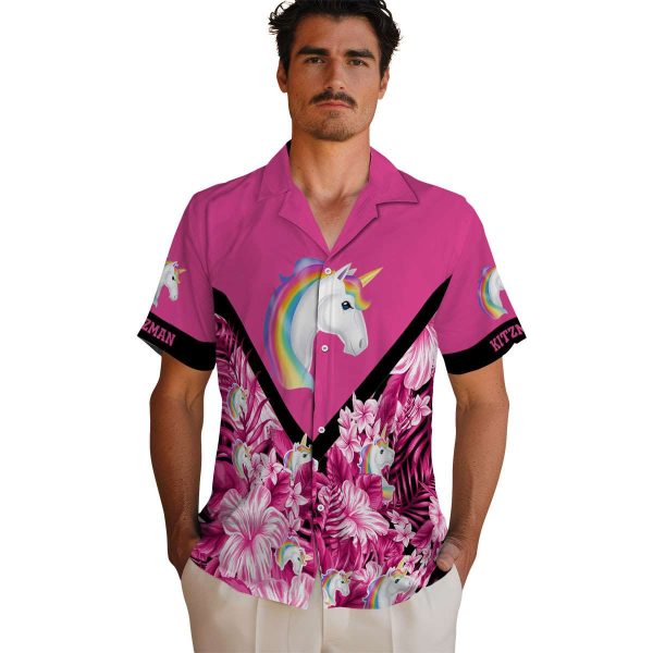 Unicorn Floral Chevron Hawaiian Shirt High quality