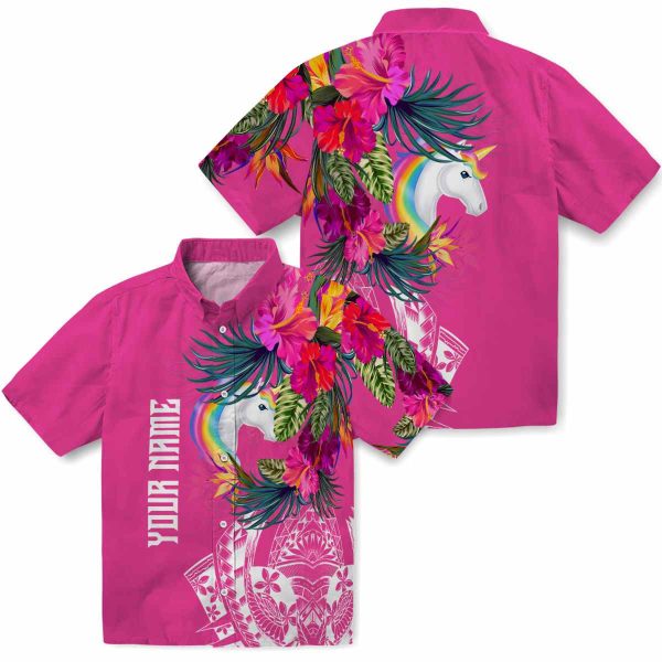 Unicorn Floral Polynesian Hawaiian Shirt Latest Model