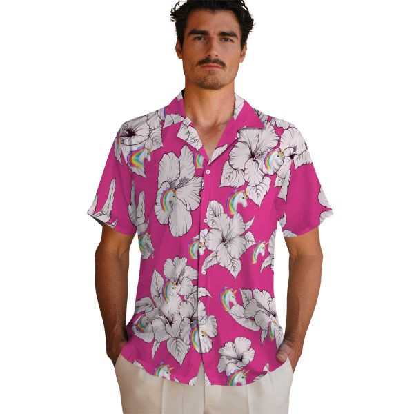 Unicorn Hibiscus Blooms Hawaiian Shirt High quality