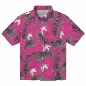 Unicorn Leafy Palms Hawaiian Shirt Best selling