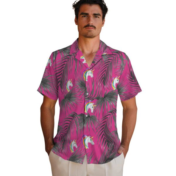 Unicorn Leafy Palms Hawaiian Shirt High quality