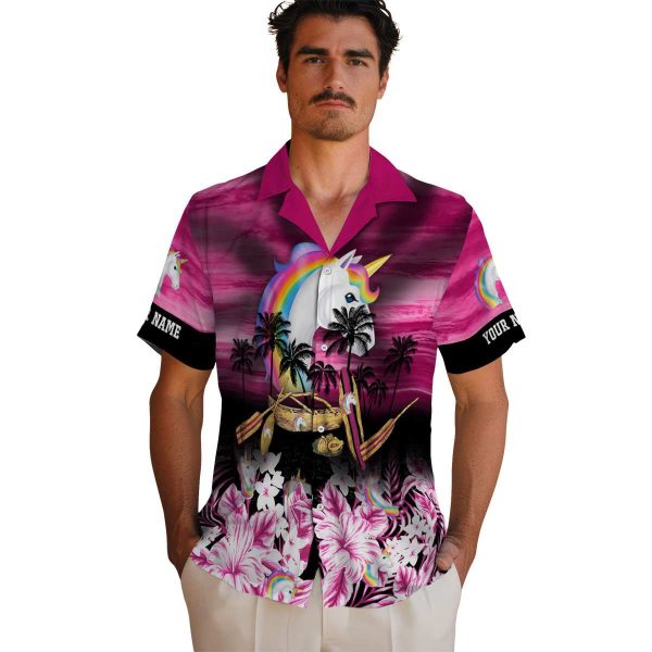 Unicorn Tropical Canoe Hawaiian Shirt High quality