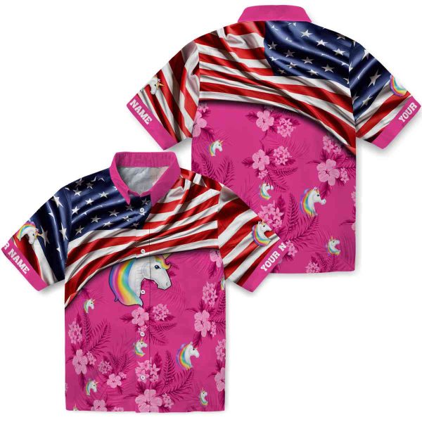 Unicorn US Flag Hibiscus Hawaiian Shirt Latest Model