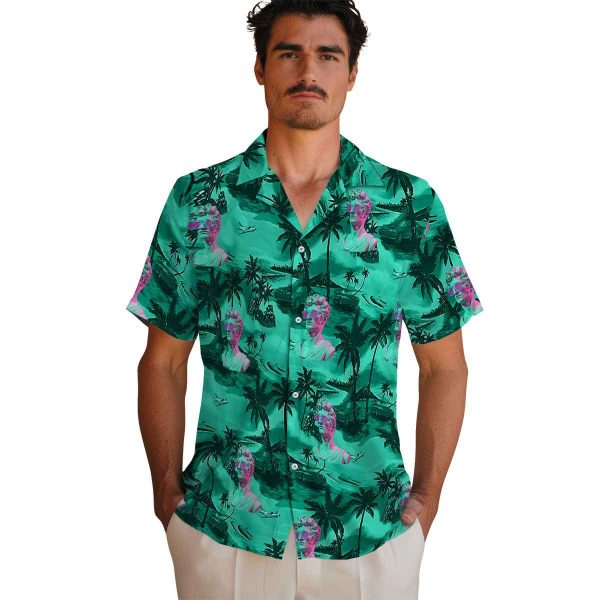 Vaporwave Coastal Palms Hawaiian Shirt High quality