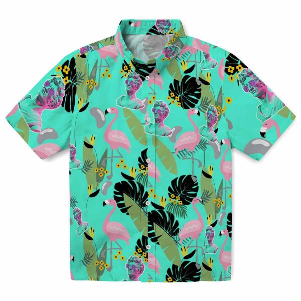 Vaporwave Flamingo Leaves Hawaiian Shirt Best selling