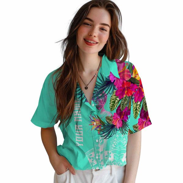 Vaporwave Floral Polynesian Hawaiian Shirt Trendy