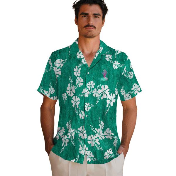 Vaporwave Hibiscus Clusters Hawaiian Shirt High quality