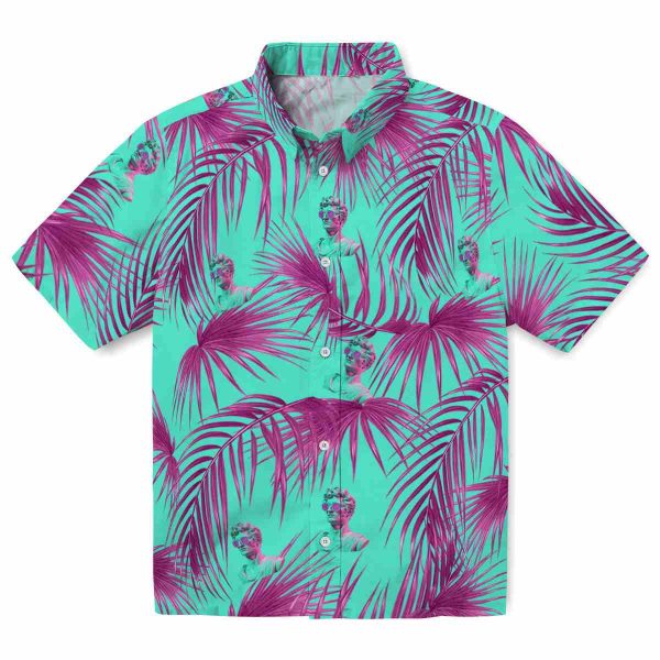 Vaporwave Leafy Palms Hawaiian Shirt Best selling