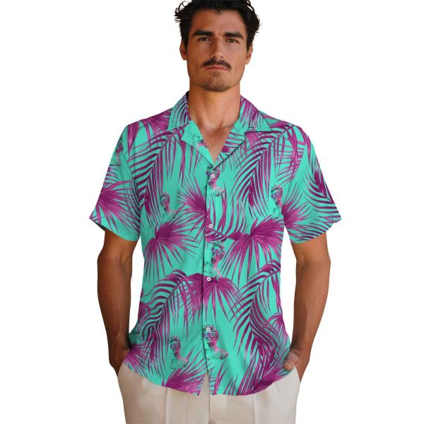 Vaporwave Leafy Palms Hawaiian Shirt High quality