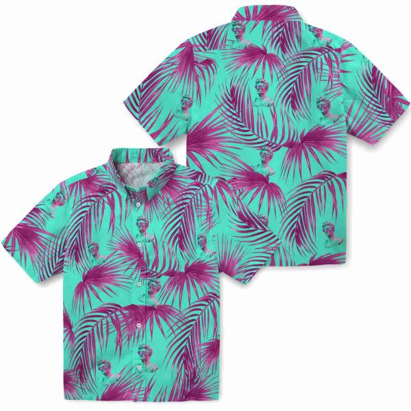 Vaporwave Leafy Palms Hawaiian Shirt Latest Model