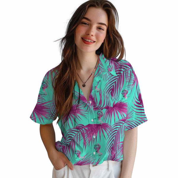 Vaporwave Leafy Palms Hawaiian Shirt Trendy