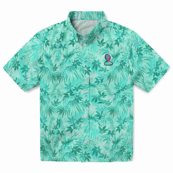 Vaporwave Leafy Pattern Hawaiian Shirt Best selling