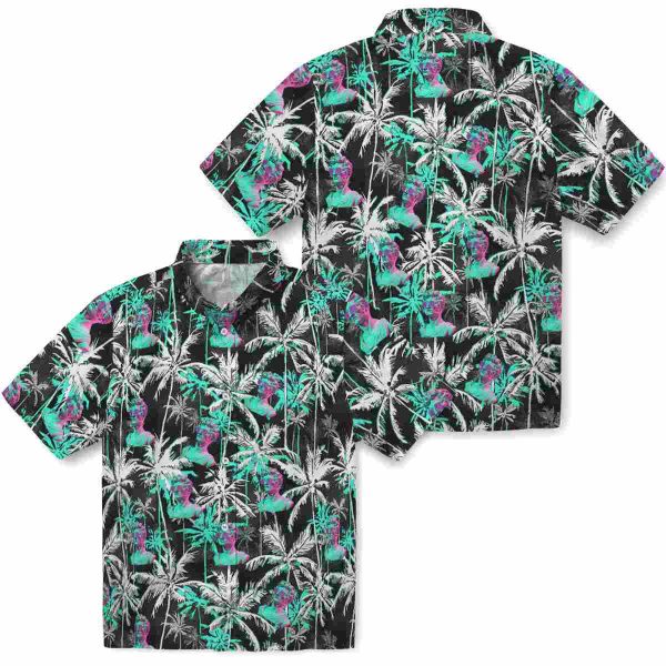 Vaporwave Palm Pattern Hawaiian Shirt Latest Model