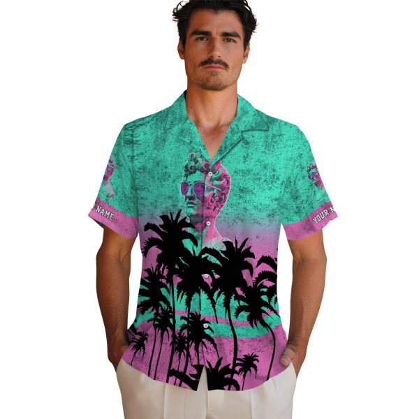 Vaporwave Sunset Pattern Hawaiian Shirt High quality