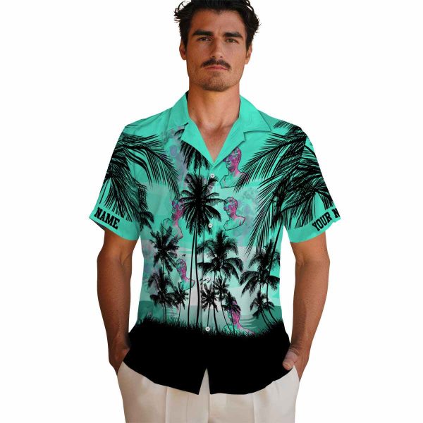 Vaporwave Sunset Scene Hawaiian Shirt High quality