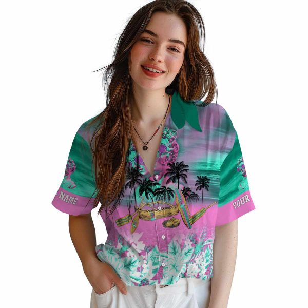 Vaporwave Tropical Canoe Hawaiian Shirt Trendy